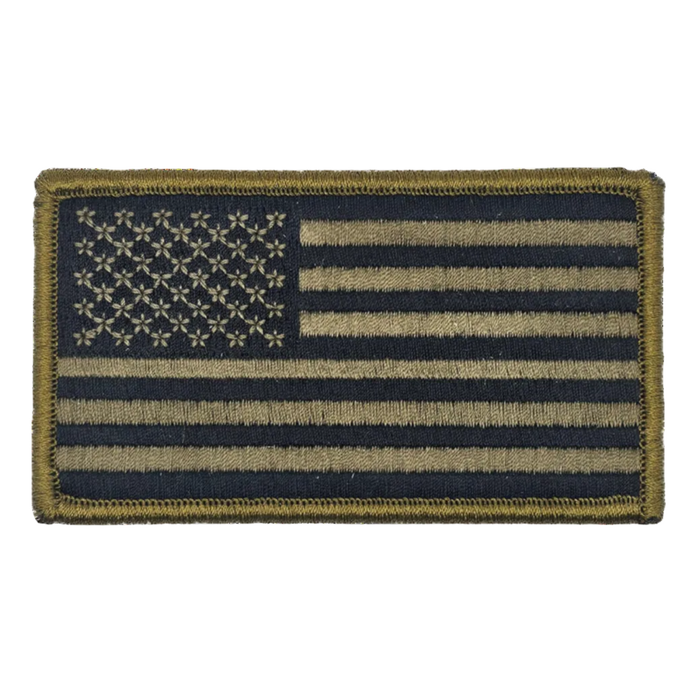 Custom Embroidery Patch | Olive Drab Flag W/ Velcro Pocket